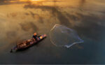 Fisherman at sunset