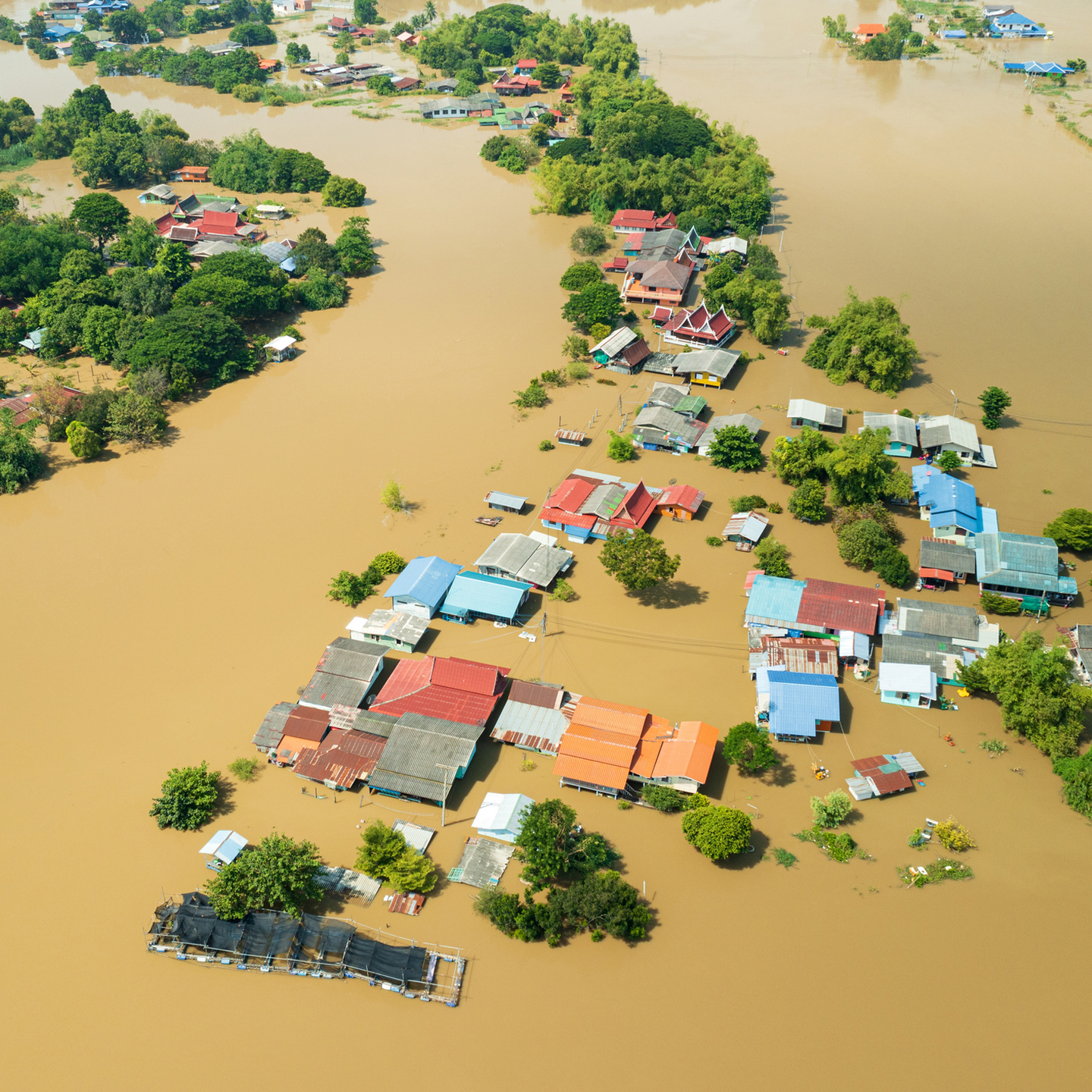 Aerial View of flooding in Thailand